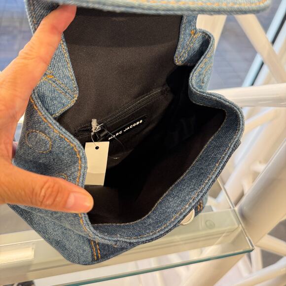Last 1‼️Marc Jacobs Turnlock Medium Backpack 4P5HBP006H02 DENIM $350 - Picture 7 of 16